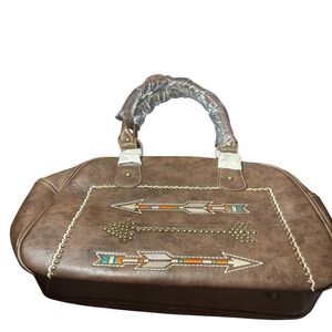 Montana West New Without Tags Vegan Leather‎ Handbag Hammered Metal Detailing